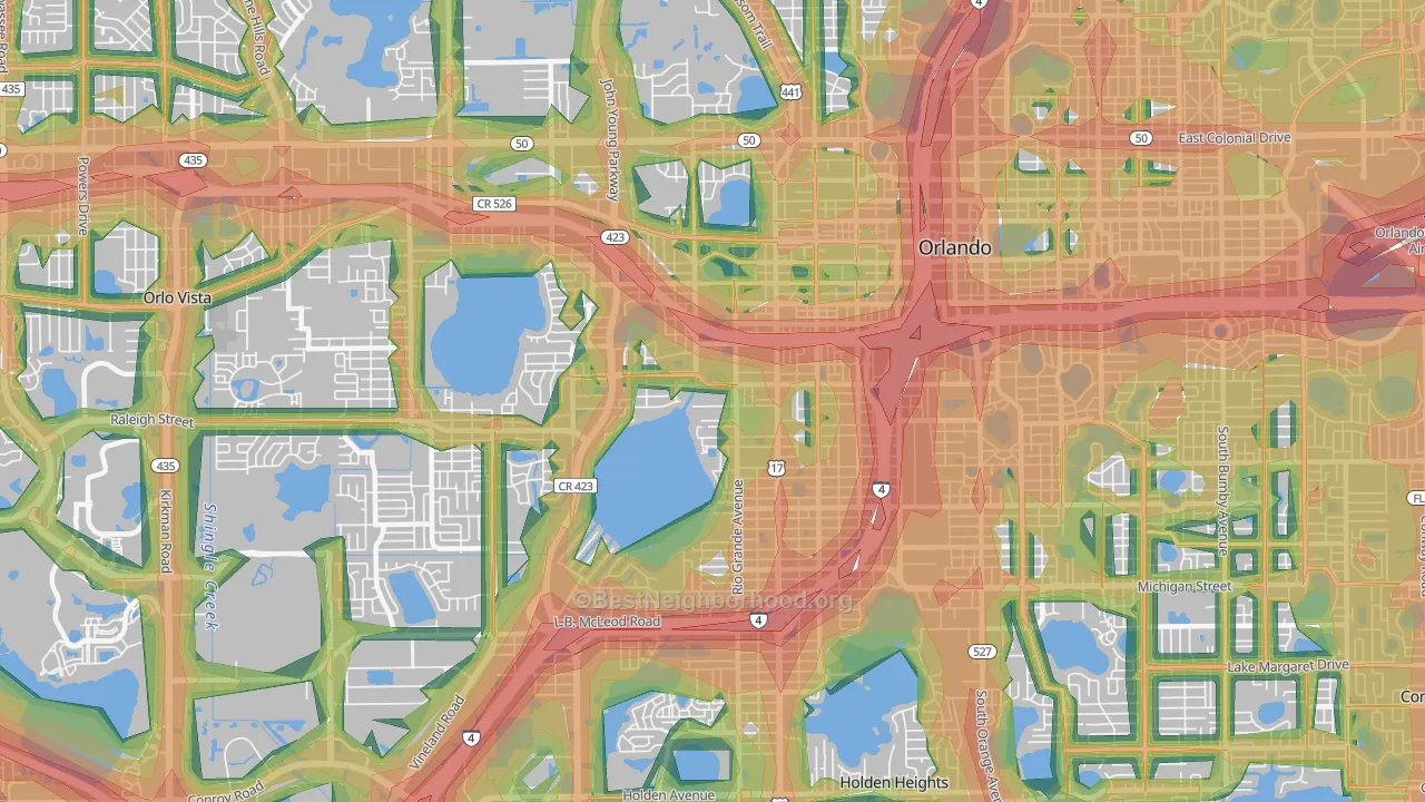 32805, FL Map of Noise Levels in 32805