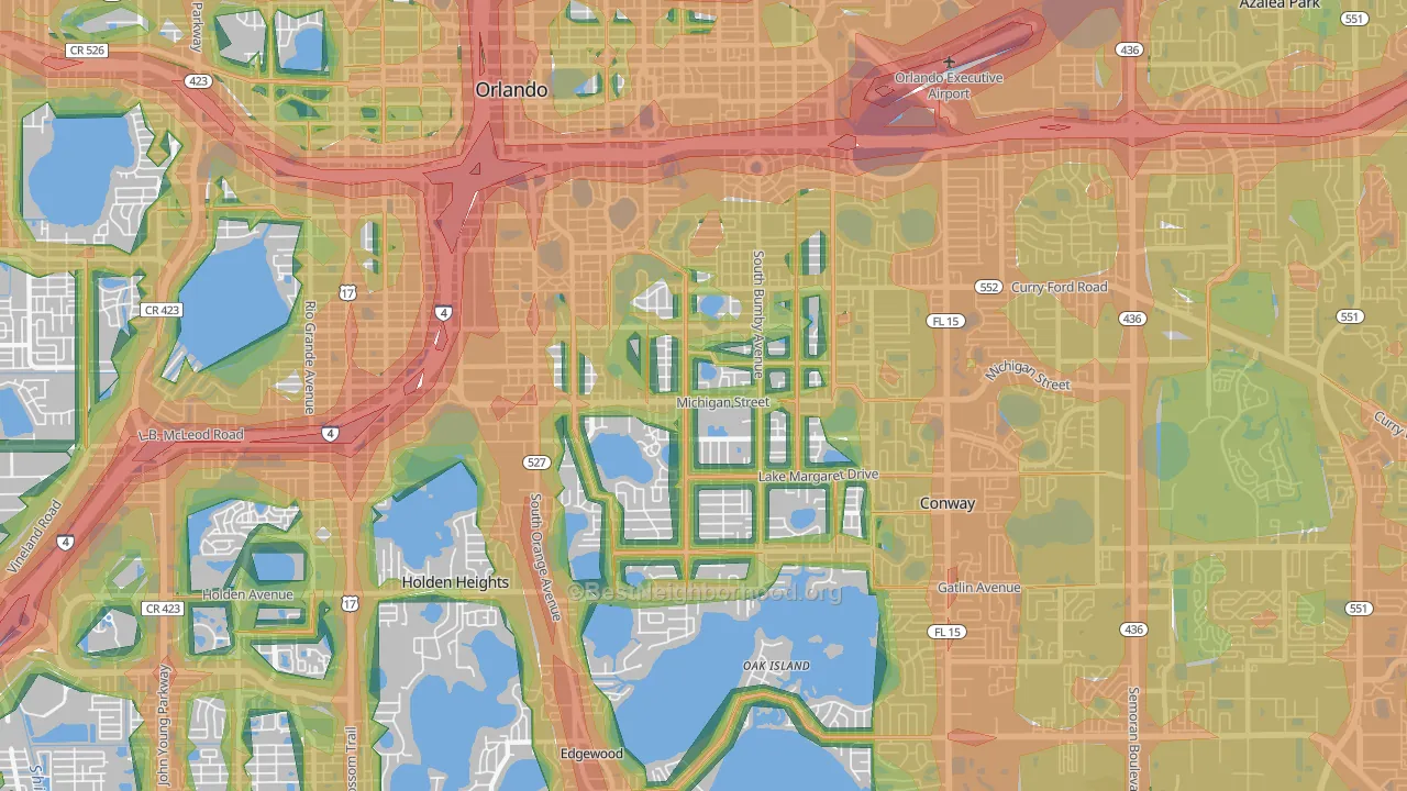 32806, FL Map of Noise Levels in 32806