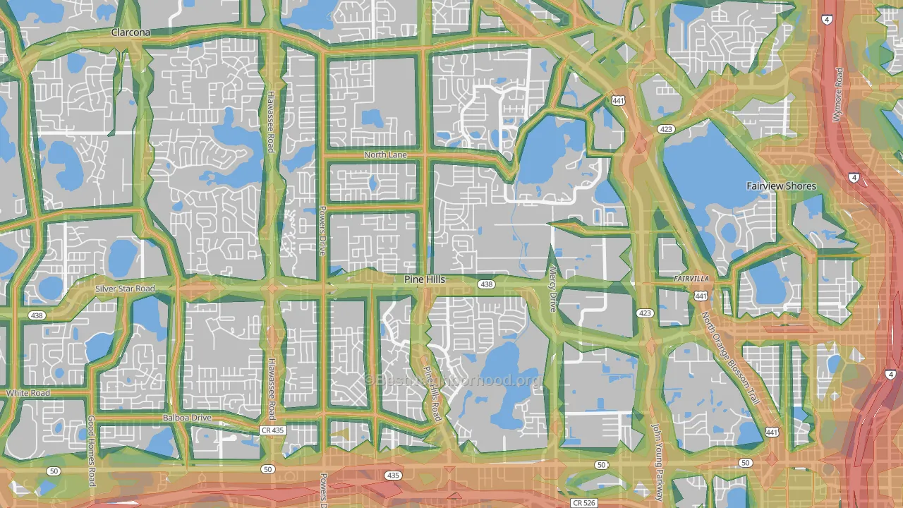 32808, FL Map of Noise Levels in 32808