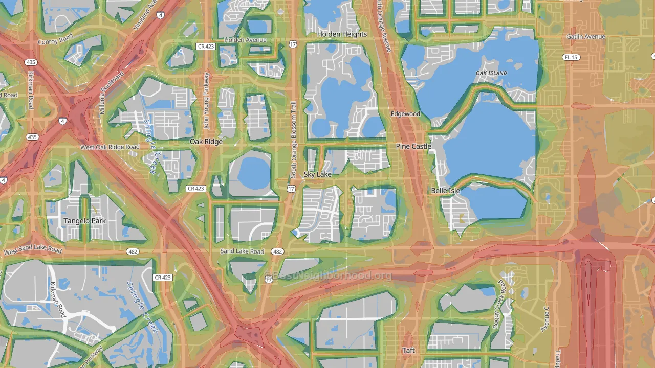 32809, FL Map of Noise Levels in 32809