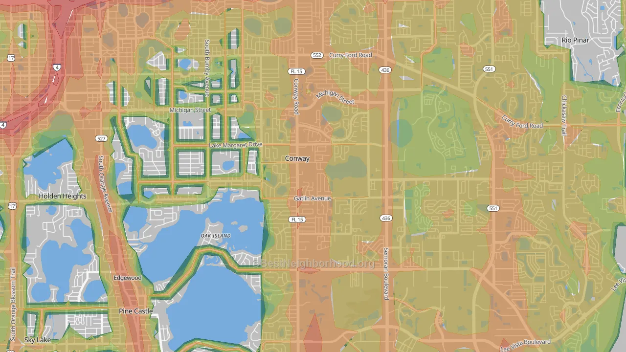 32812, FL Map of Noise Levels in 32812