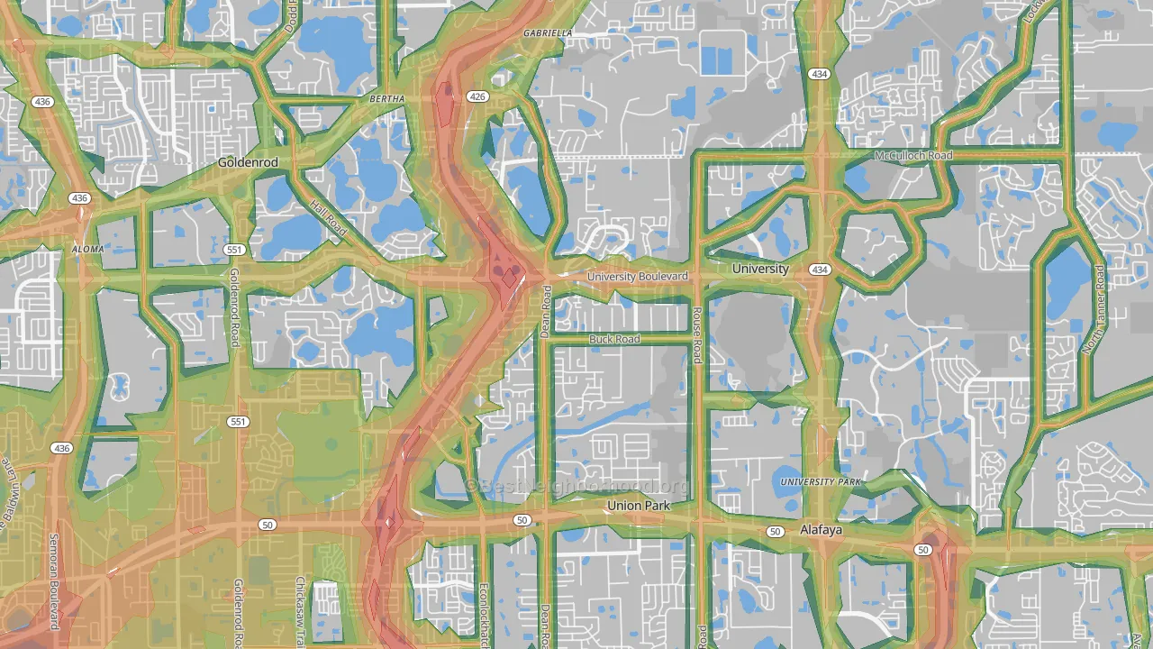 32817, FL Map of Noise Levels in 32817