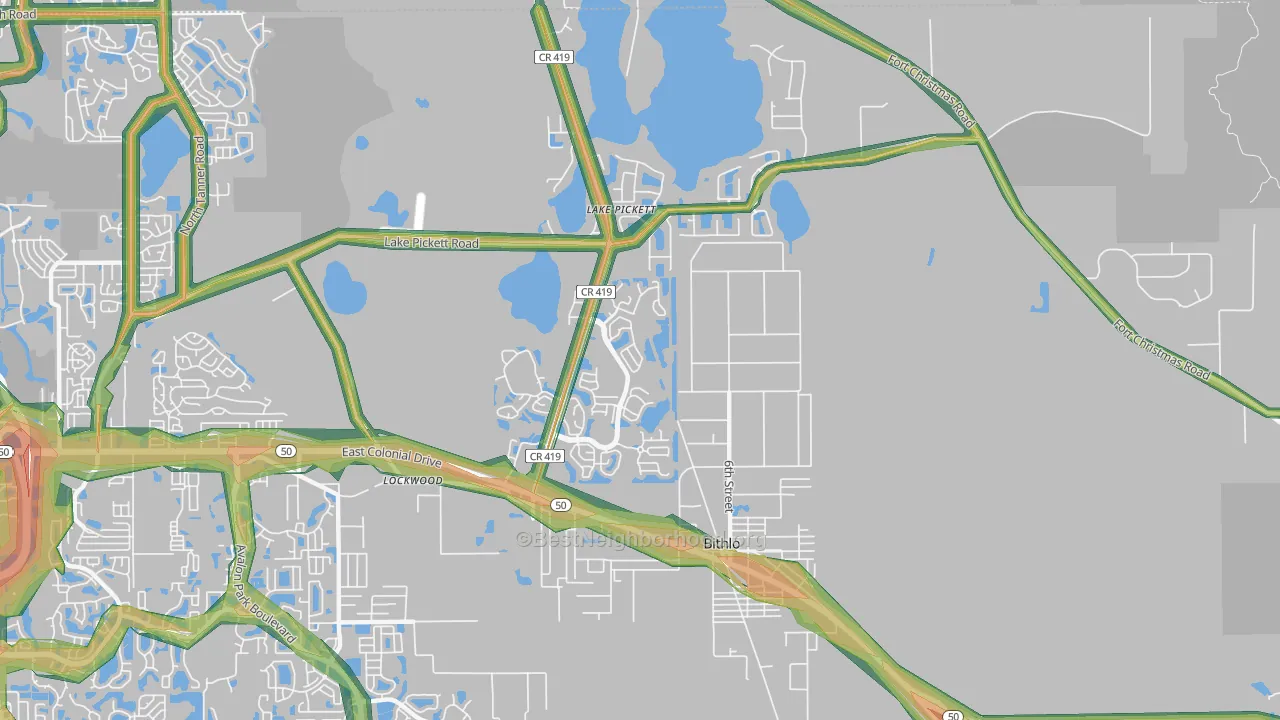 32820, FL Map of Noise Levels in 32820