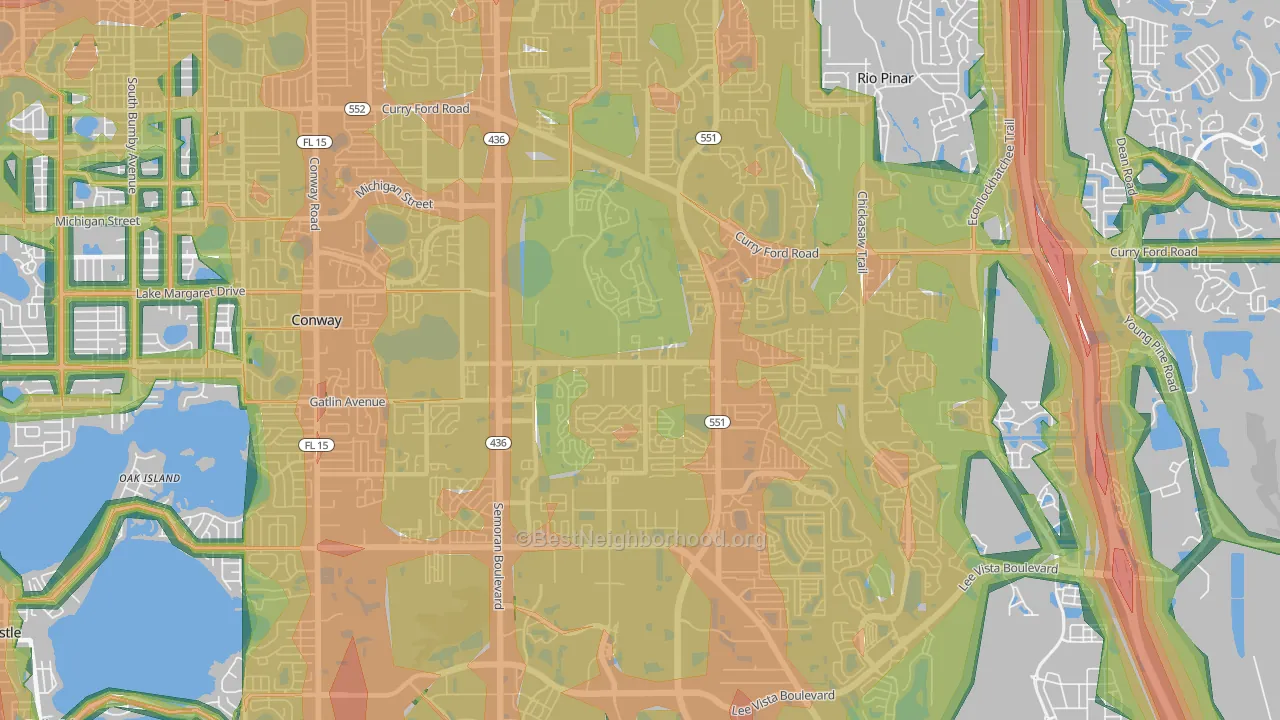 32822, FL Map of Noise Levels in 32822