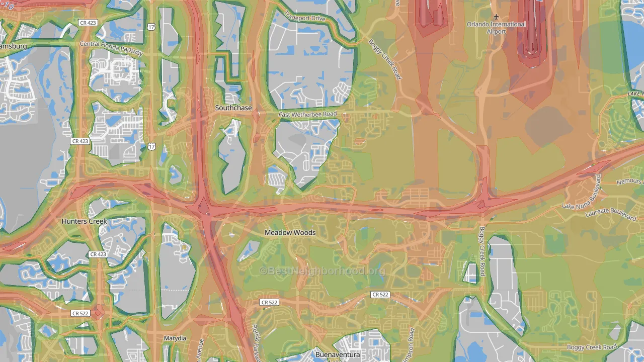 32824, FL Map of Noise Levels in 32824