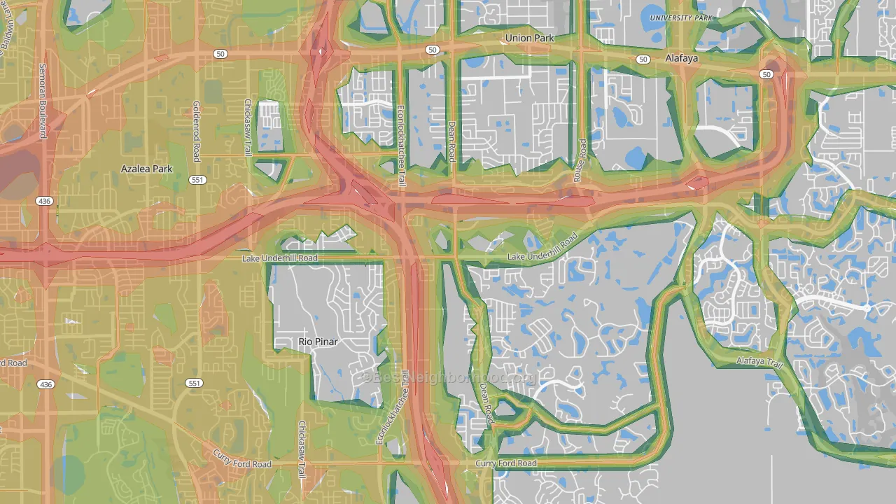 32825, FL Map of Noise Levels in 32825