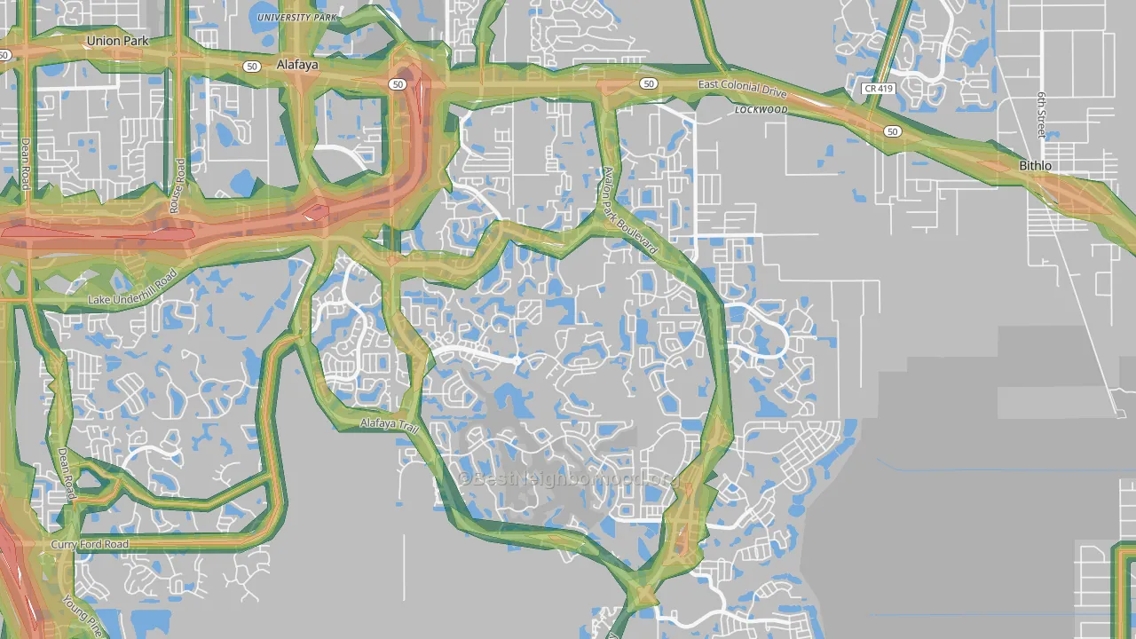32828, FL Map of Noise Levels in 32828