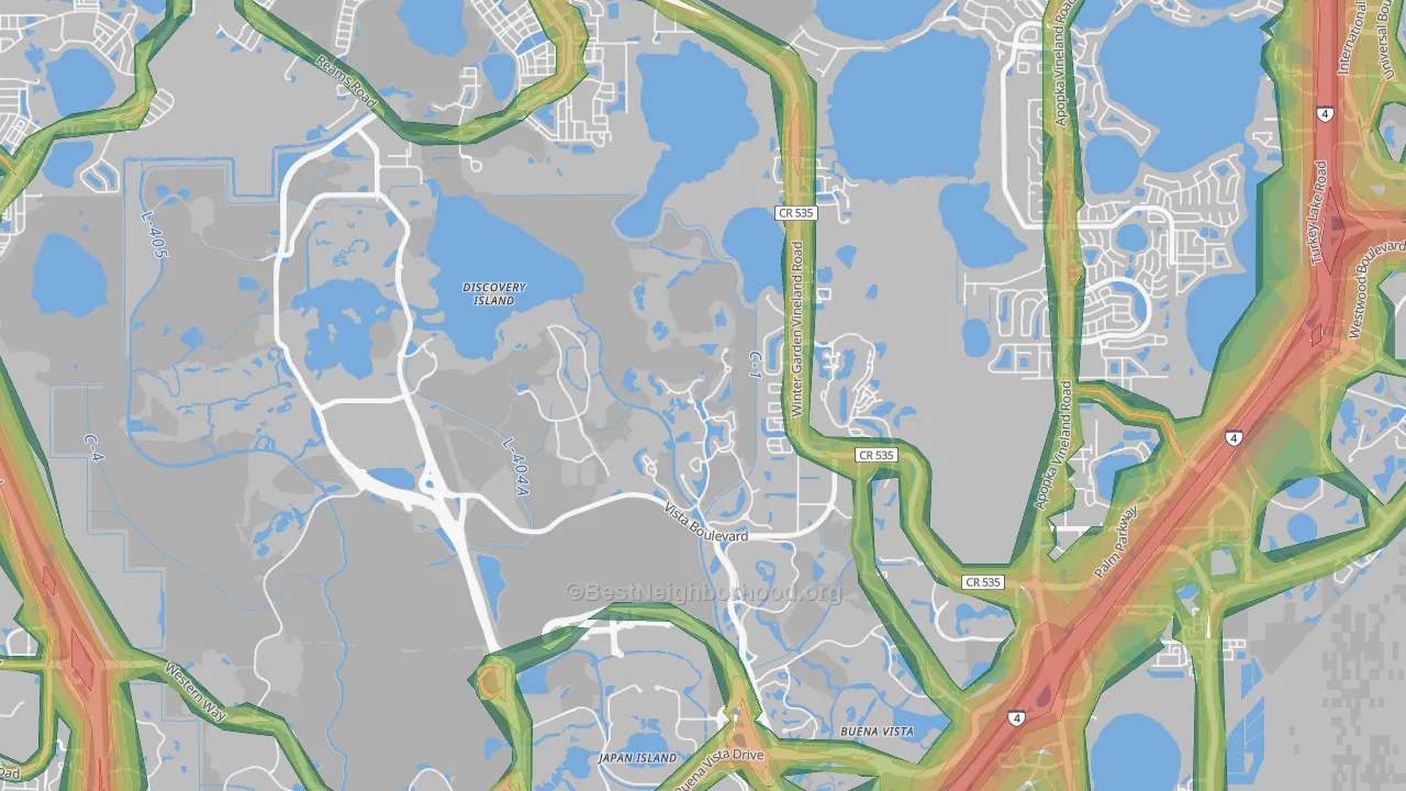 32830, FL Map of Noise Levels in 32830