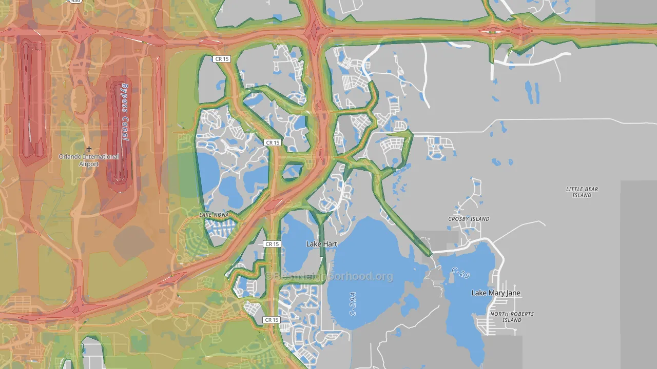 32832, FL Map of Noise Levels in 32832