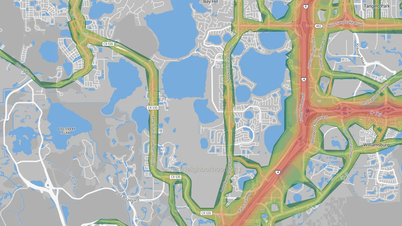 32836, FL Map of Noise Levels in 32836