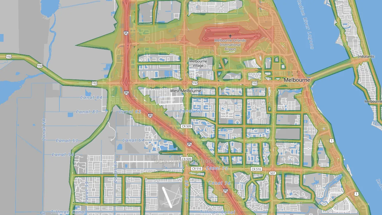 32904, FL Map of Noise Levels in 32904