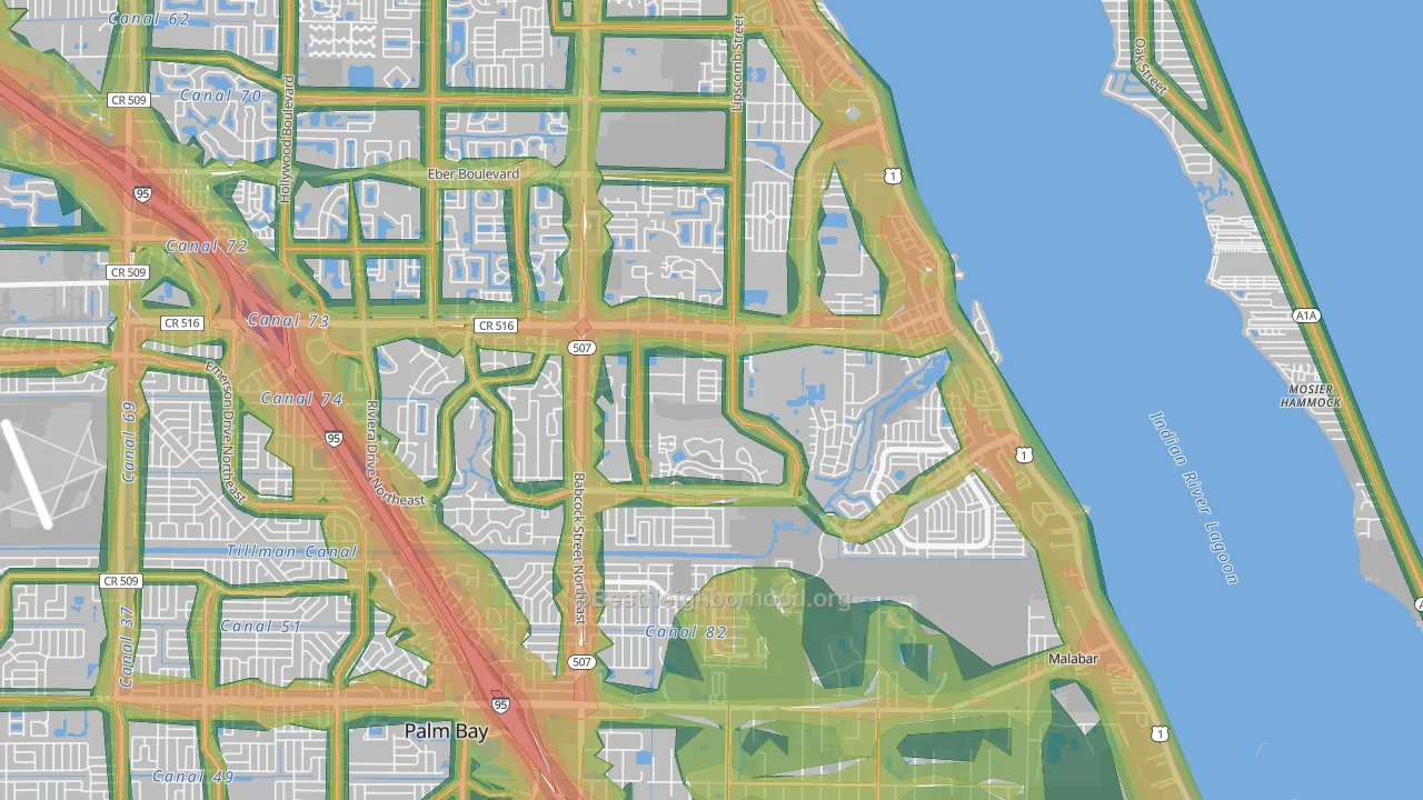 32905, FL Map of Noise Levels in 32905