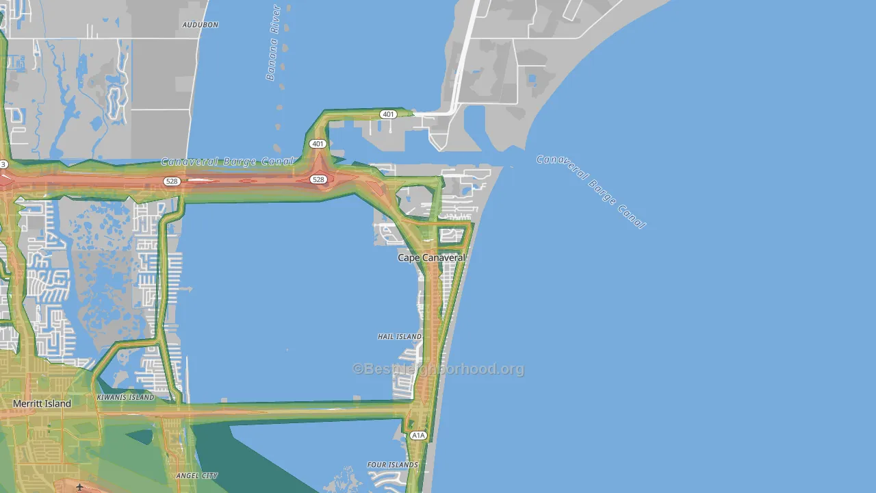 32920, FL Map of Noise Levels in 32920