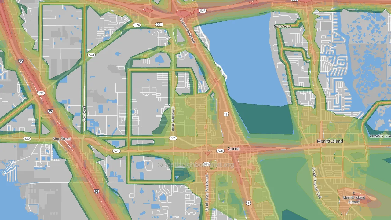 32922, FL Map of Noise Levels in 32922
