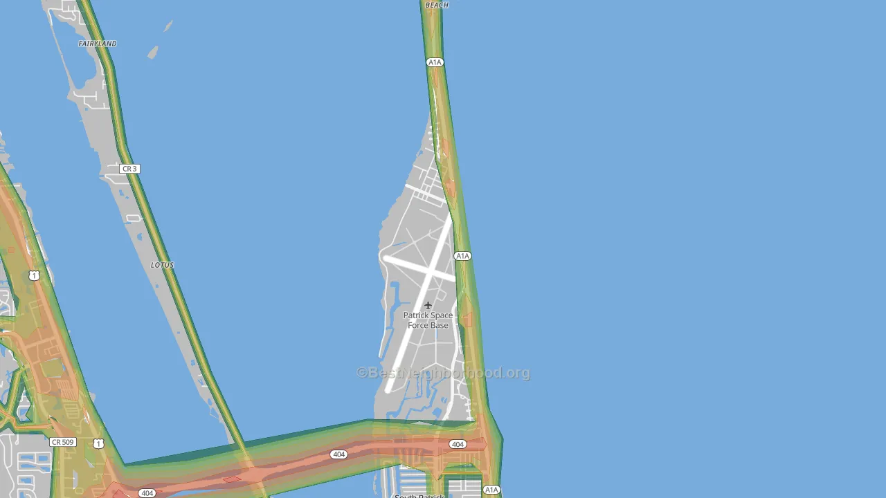 32925, FL Map of Noise Levels in 32925