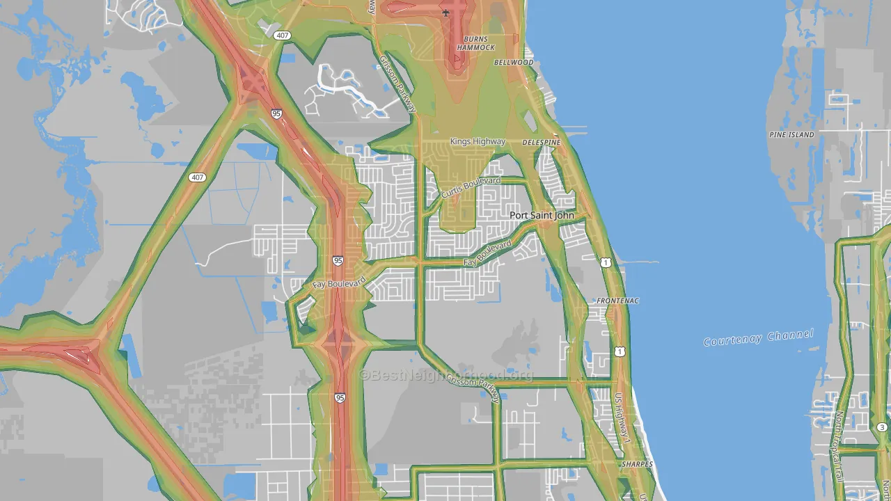 32927, FL Map of Noise Levels in 32927