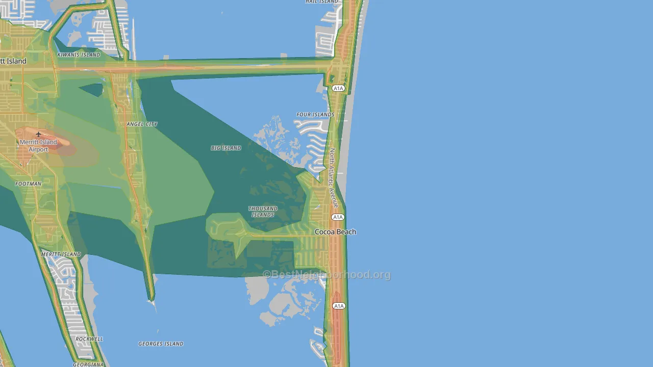 32931, FL Map of Noise Levels in 32931