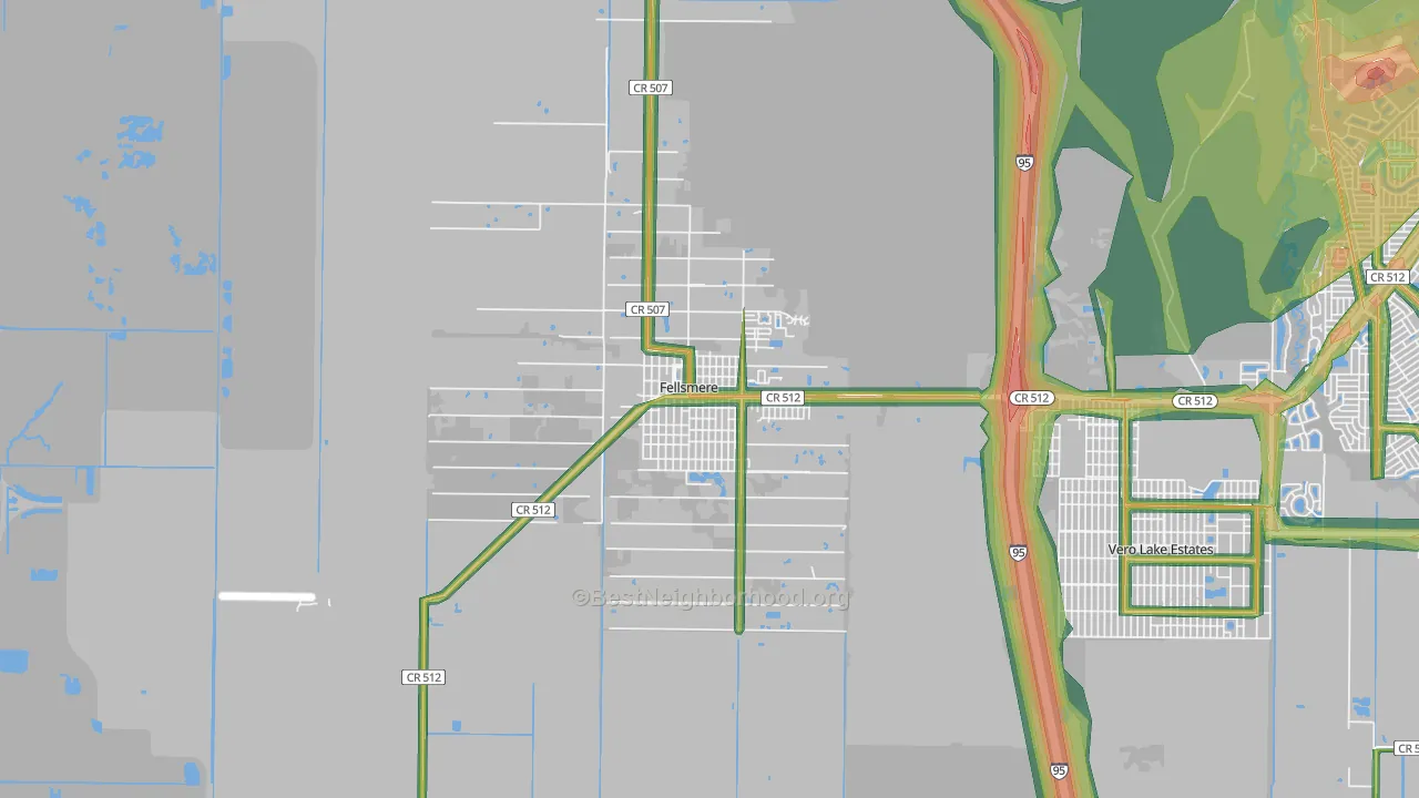 32948, FL Map of Noise Levels in 32948
