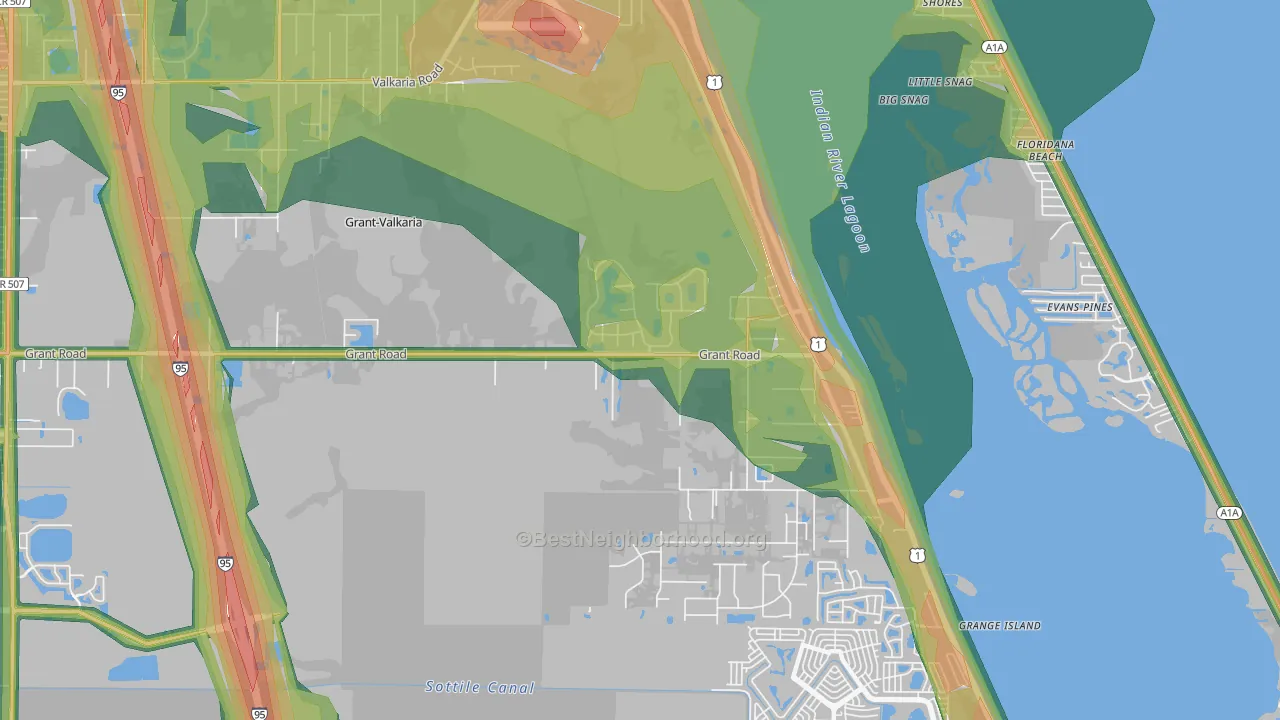 32949, FL Map of Noise Levels in 32949