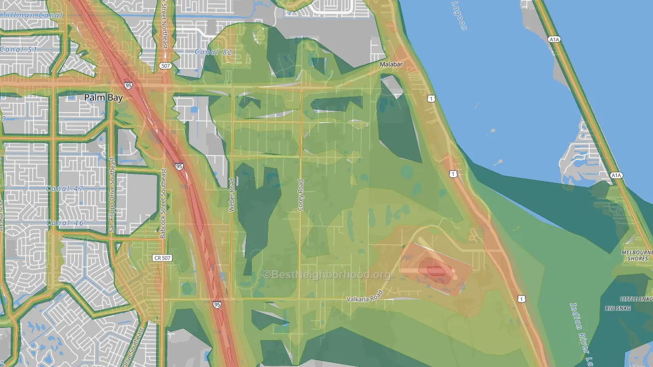 32950, FL Map of Noise Levels in 32950