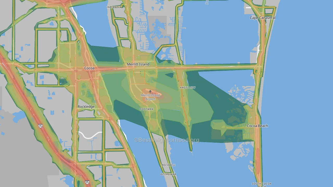 32952, FL Map of Noise Levels in 32952