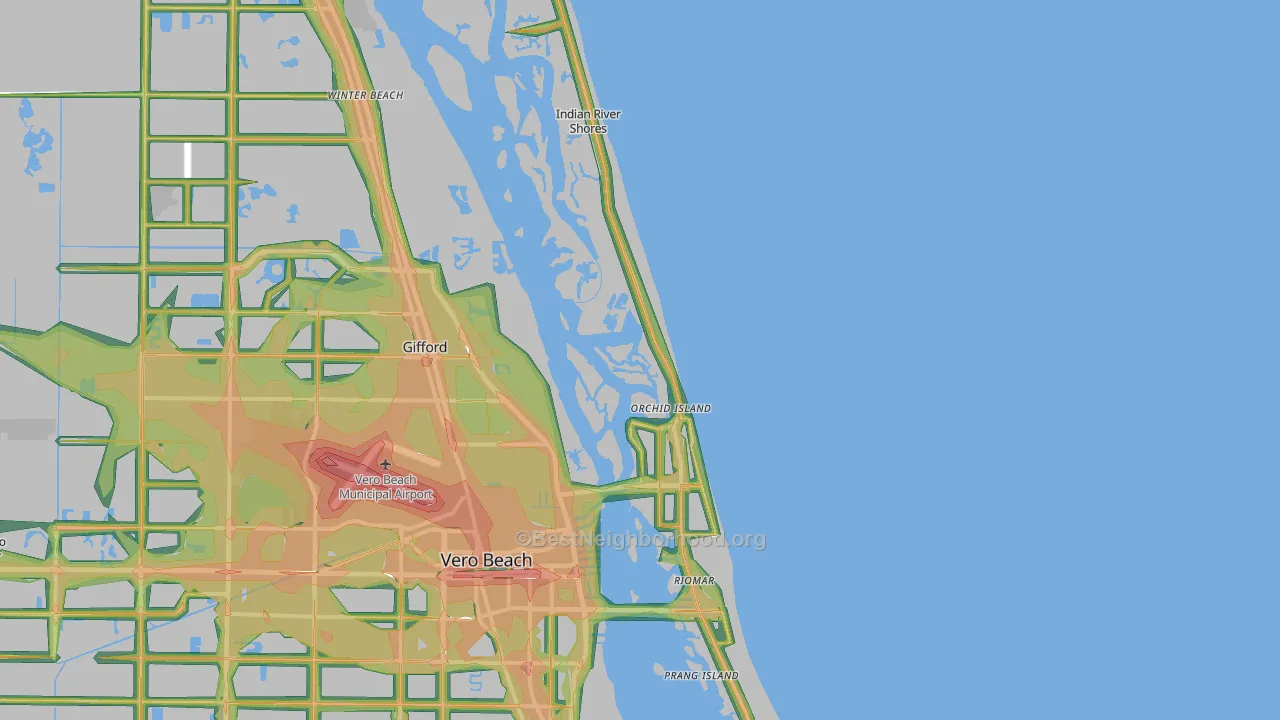 32963, FL Map of Noise Levels in 32963