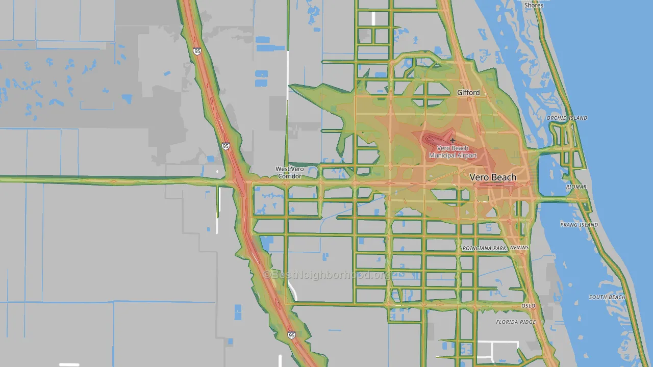 32966, FL Map of Noise Levels in 32966
