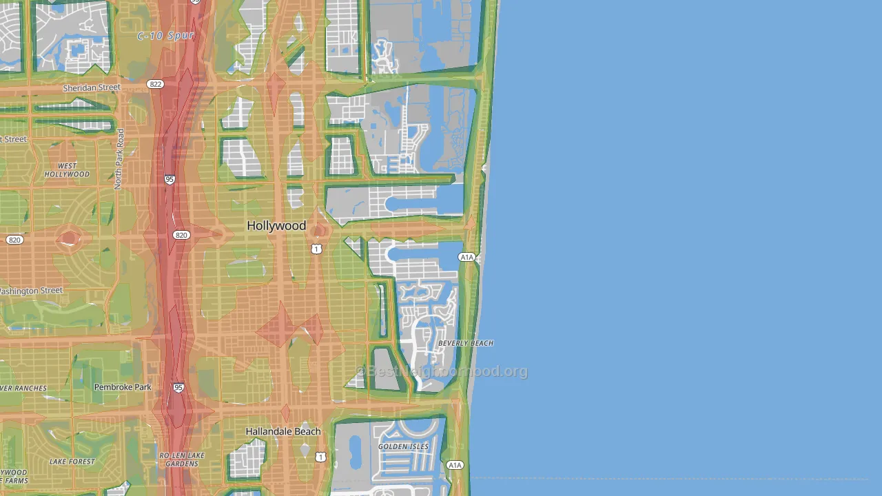 33019, FL Map of Noise Levels in 33019