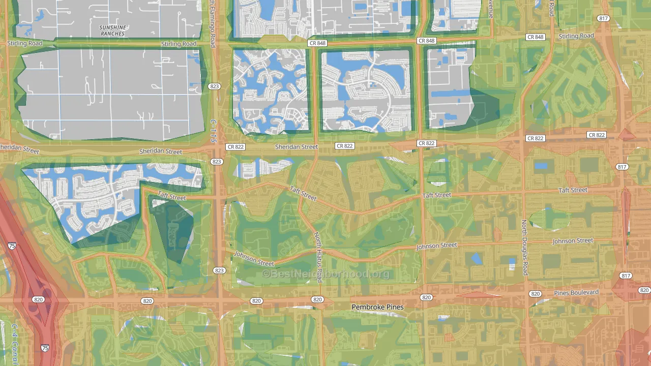 33026, FL Map of Noise Levels in 33026