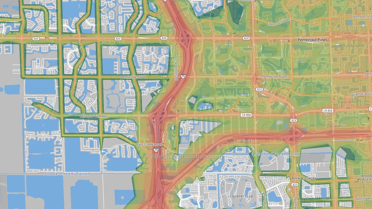 33027, FL Map of Noise Levels in 33027