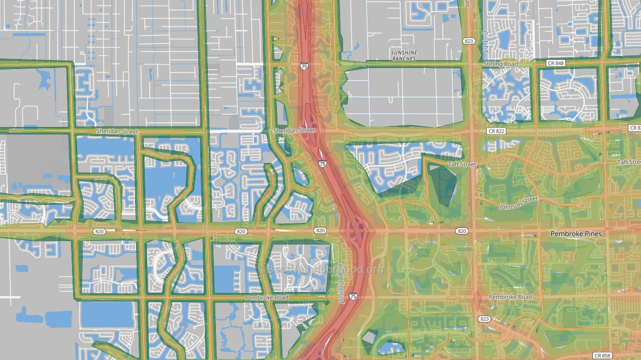 33028, FL Map of Noise Levels in 33028