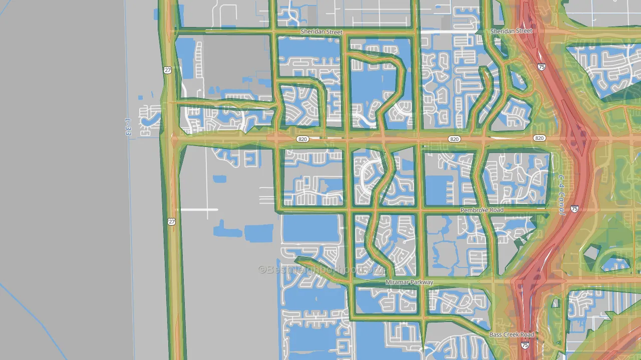 33029, FL Map of Noise Levels in 33029