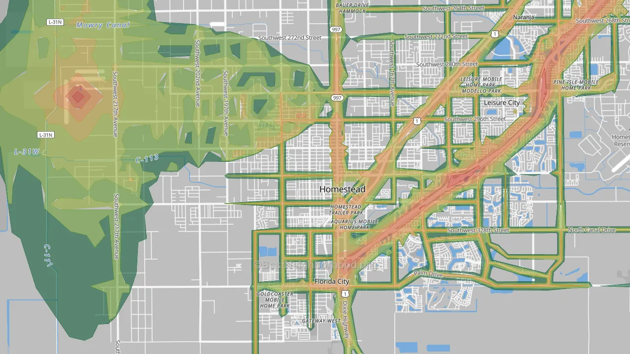 33030, FL Map of Noise Levels in 33030