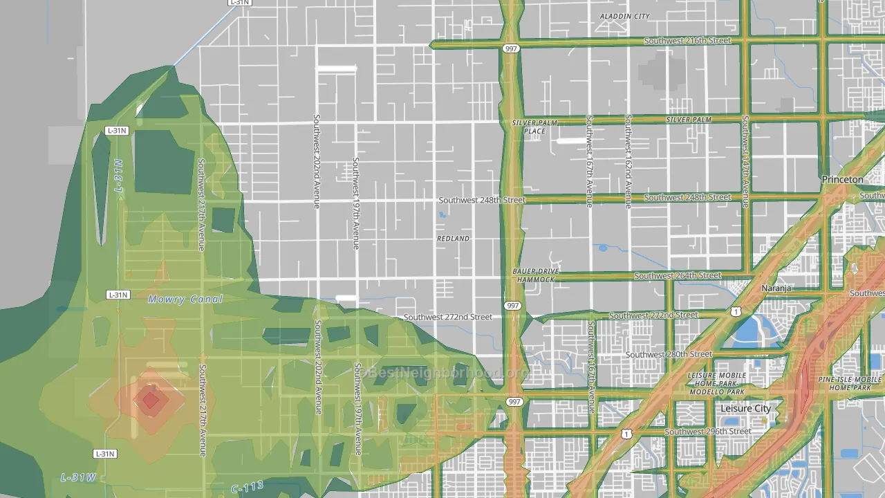 33031, FL Map of Noise Levels in 33031