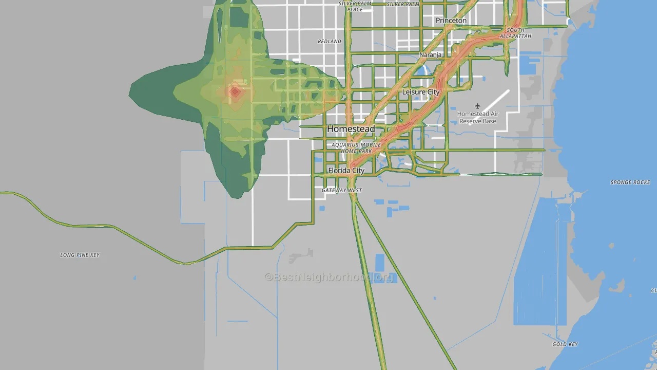 33034, FL Map of Noise Levels in 33034