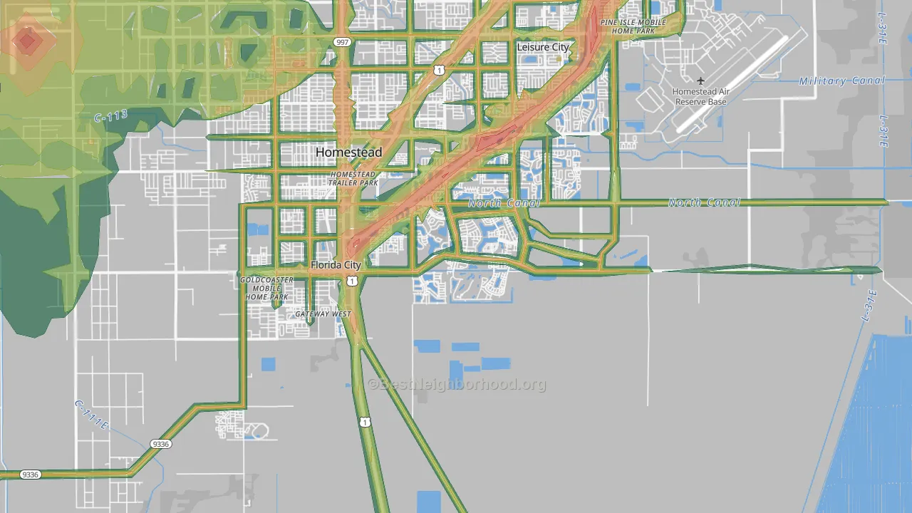 33035, FL Map of Noise Levels in 33035