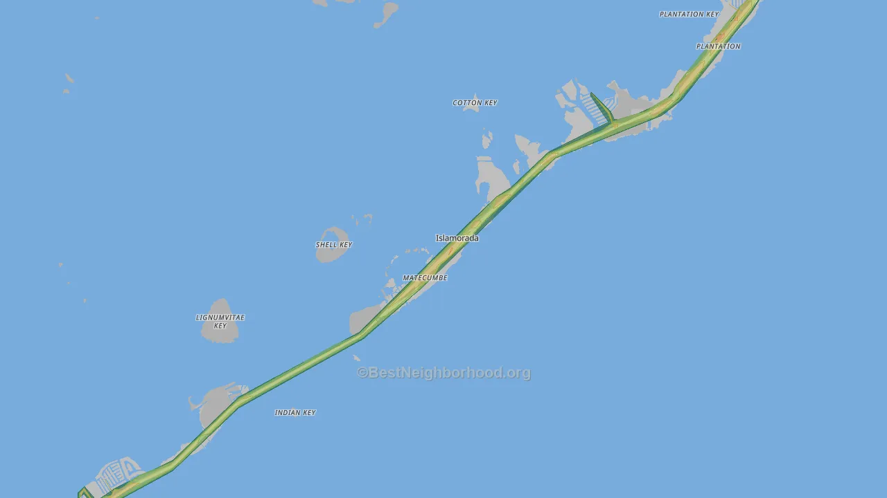 33036, FL Map of Noise Levels in 33036