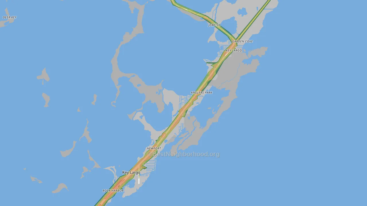 33037, FL Map of Noise Levels in 33037