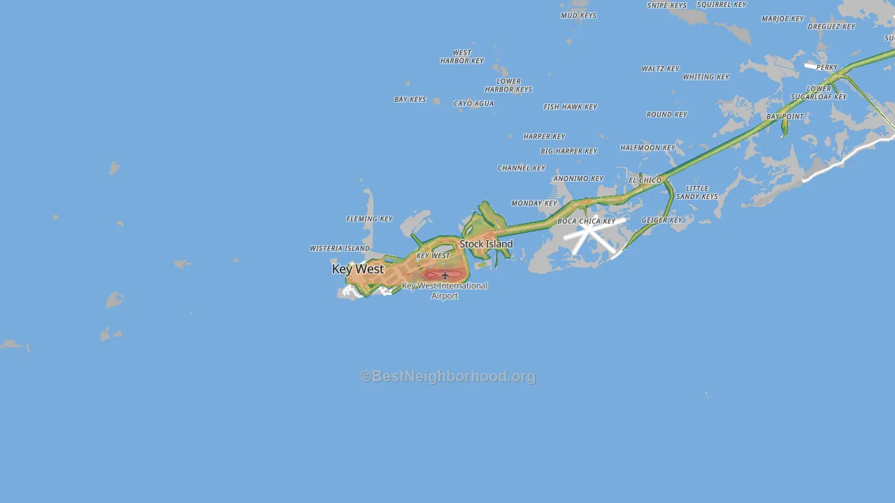 33040, FL Map of Noise Levels in 33040