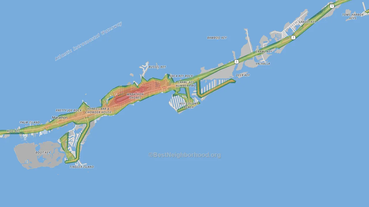 33051, FL Map of Noise Levels in 33051