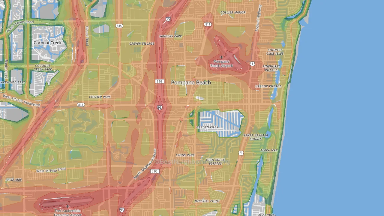 33060, FL Map of Noise Levels in 33060