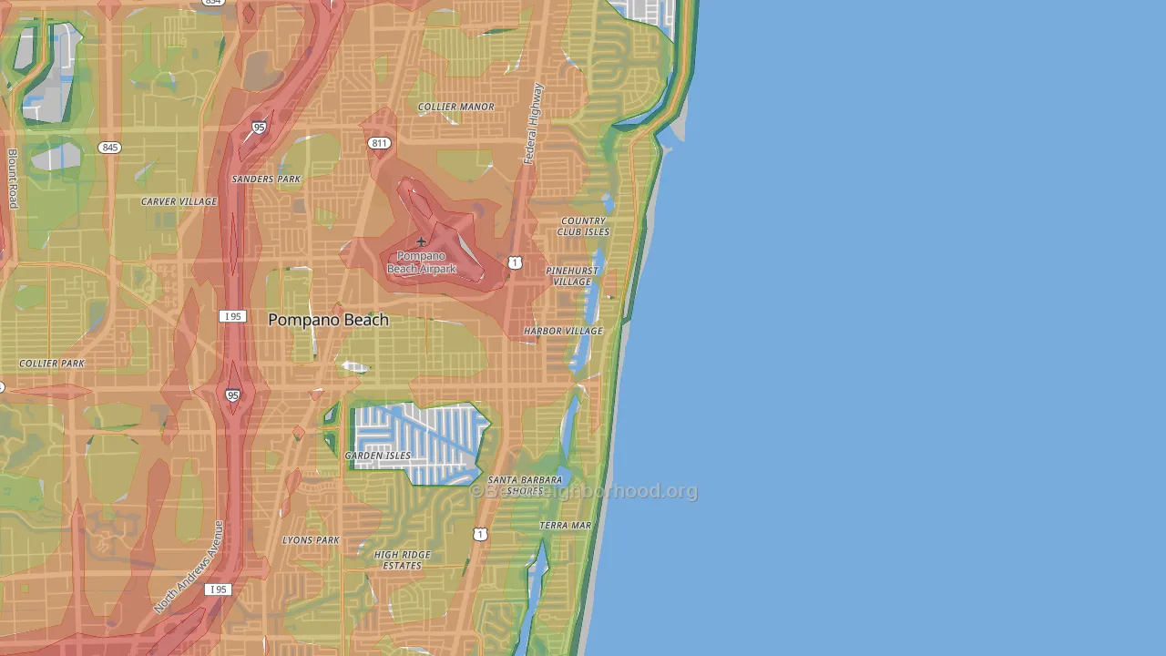 33062, FL Map of Noise Levels in 33062