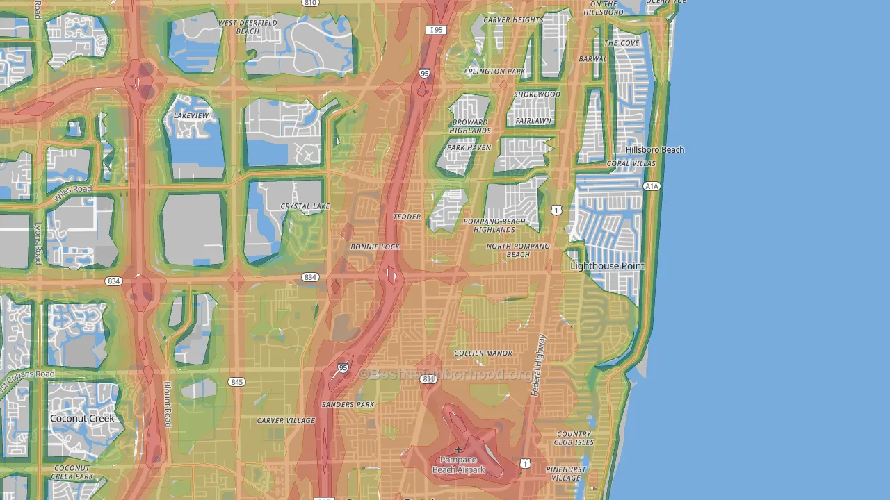 33064, FL Map of Noise Levels in 33064