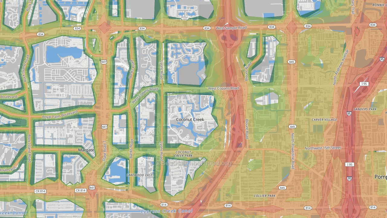 33066, FL Map of Noise Levels in 33066