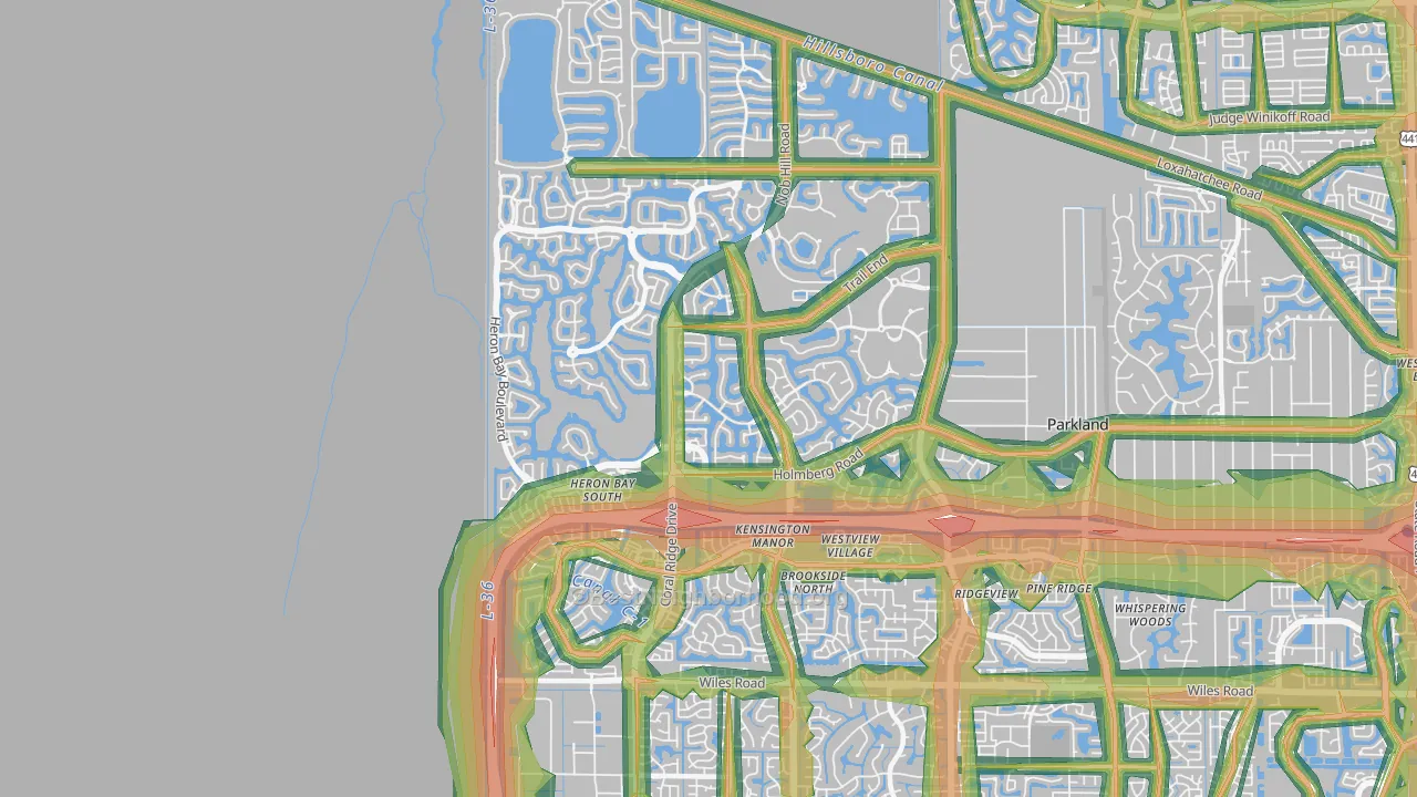 33076, FL Map of Noise Levels in 33076
