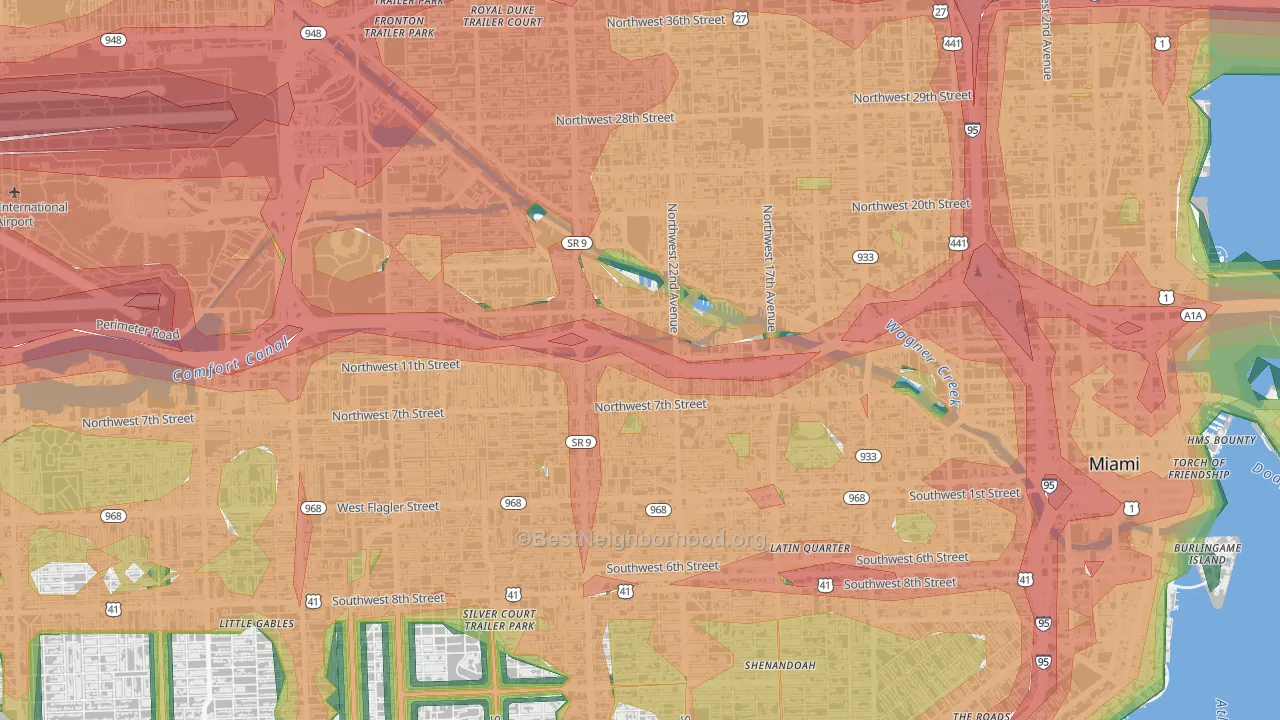 33125, FL Map of Noise Levels in 33125