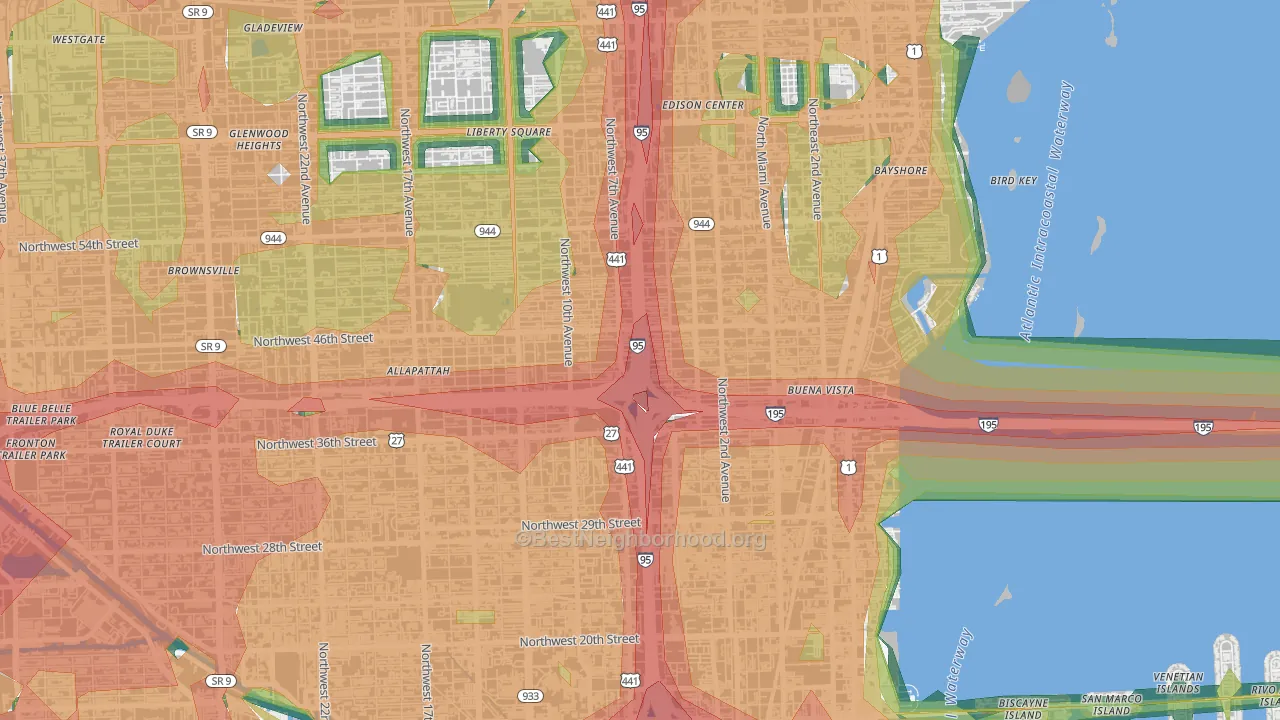 33127, FL Map of Noise Levels in 33127