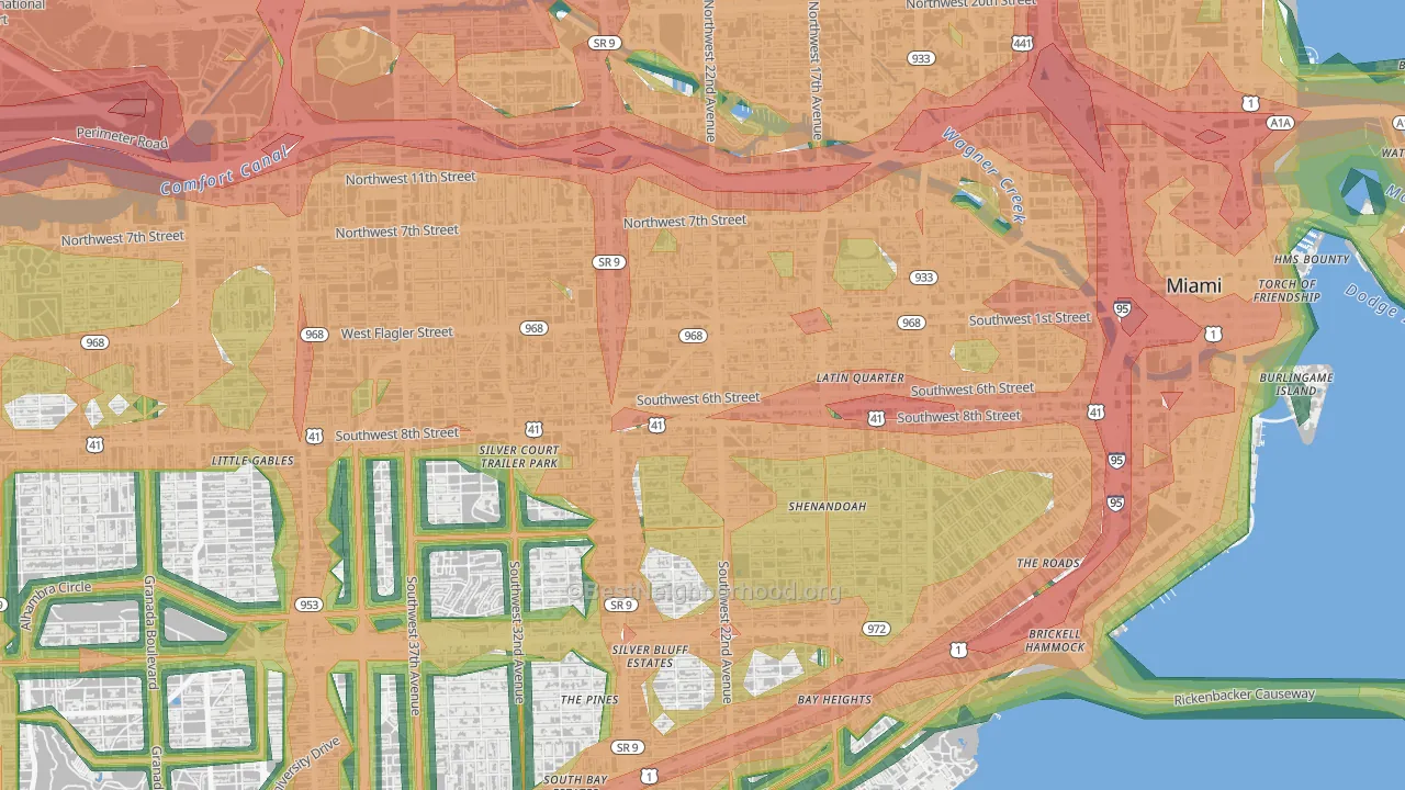 33135, FL Map of Noise Levels in 33135