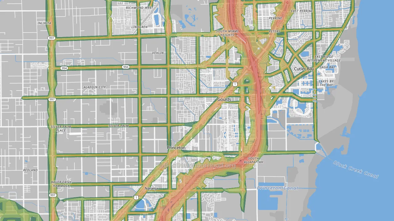 33170, FL Map of Noise Levels in 33170