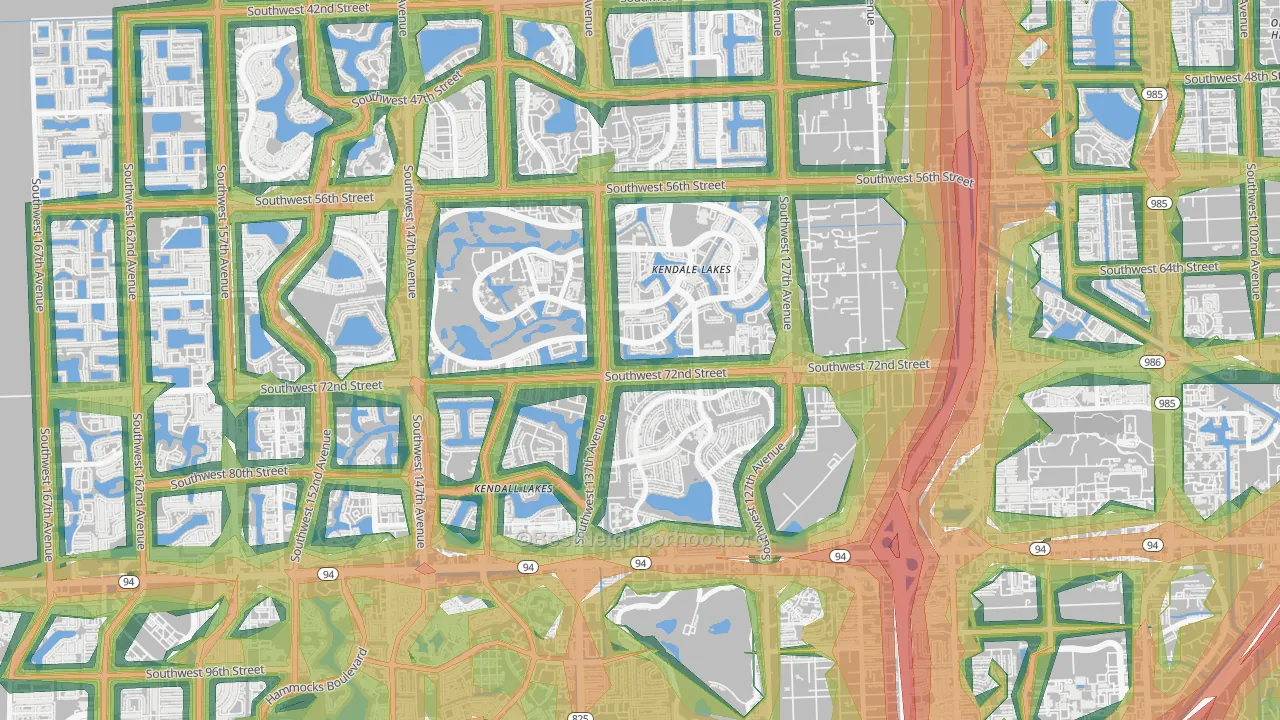 33183, FL Map of Noise Levels in 33183